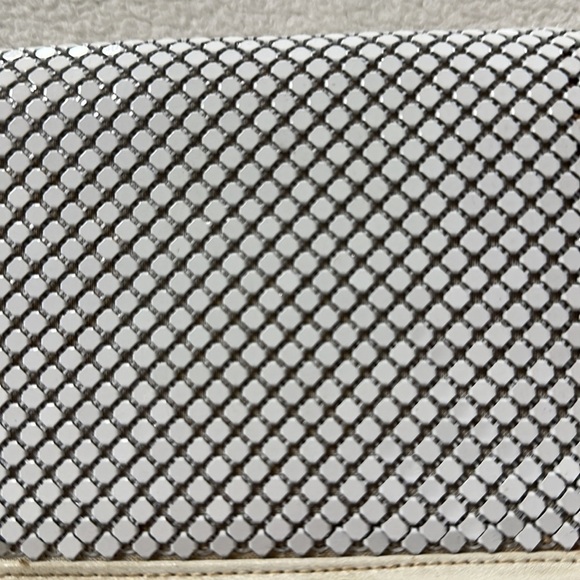 Whiting & Davis Off White Cream  Alumesh Metal Mesh Crossbody bag Great shape! - Picture 2 of 9